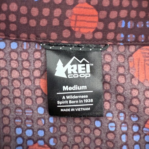 REI Co Op Shirt Mens M Orange Trailmade Hiking Performance Outdoor Button Up - Picture 3 of 9